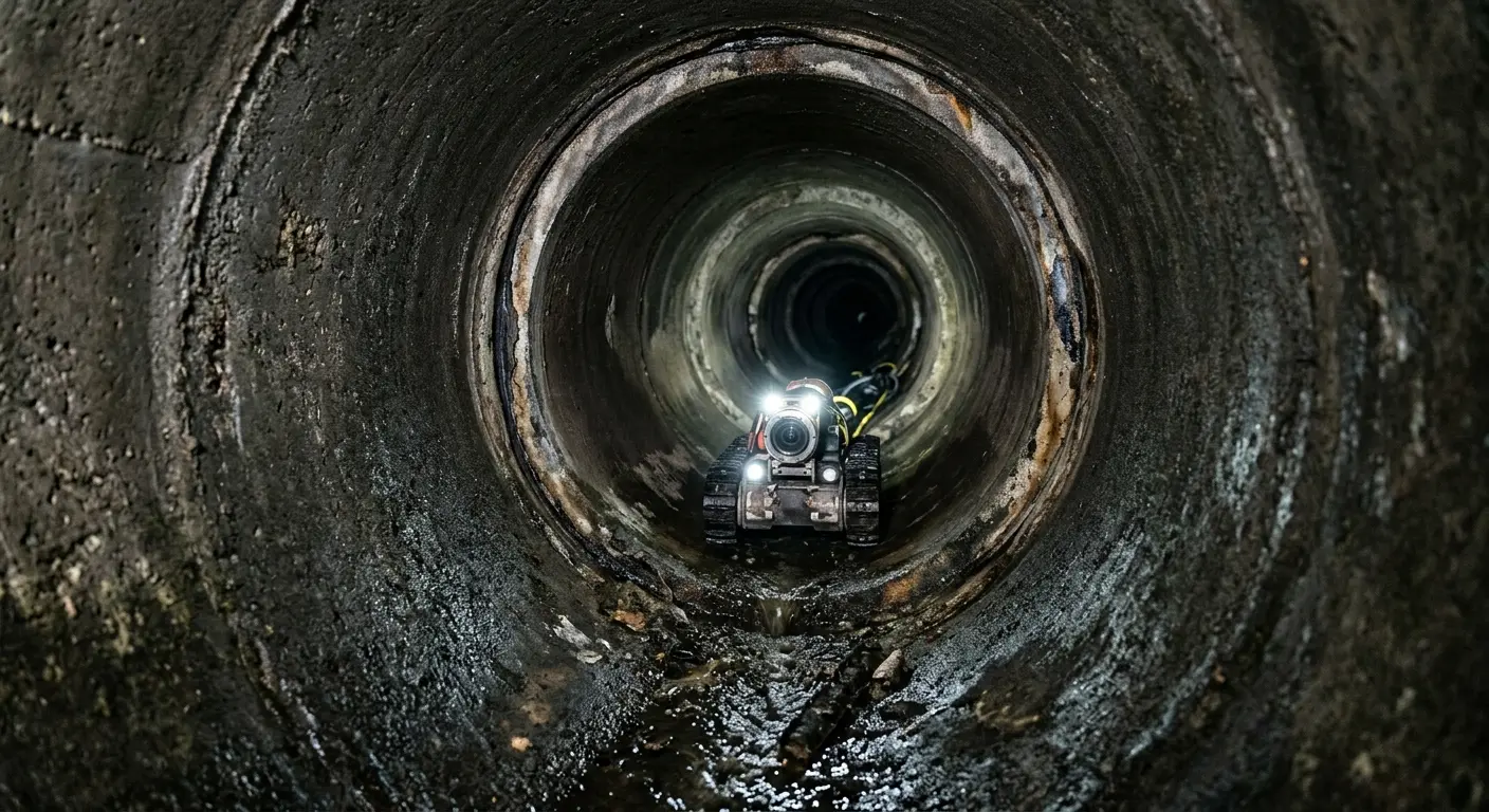 Robotic sewer camera inspecting pipe interior for Sewer Line Repair in Palos Hills